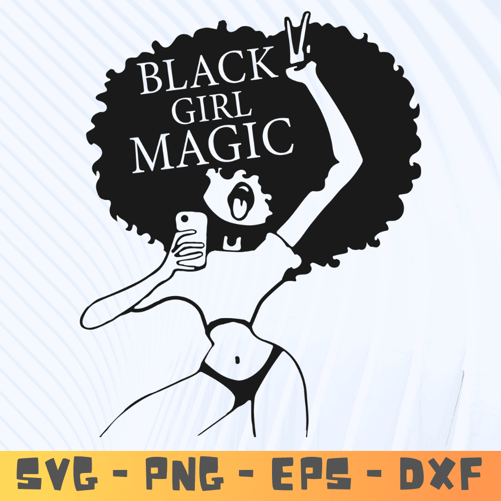 Black Girl Magic SVG | Afro Woman Logo Design for T-Shirts