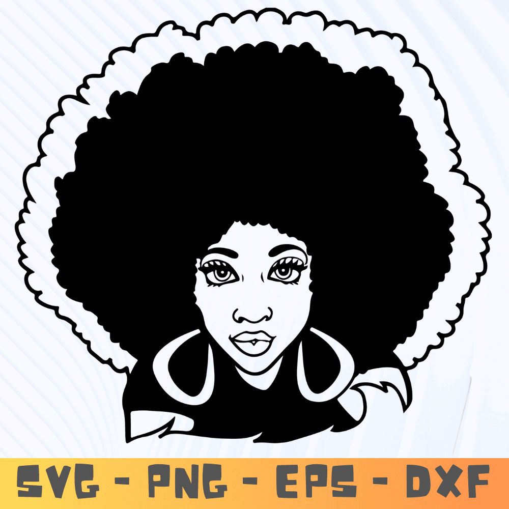 Afro Melanin Queen SVG | Black Woman Logo SVG | Afro Hair Cut File for Cricut