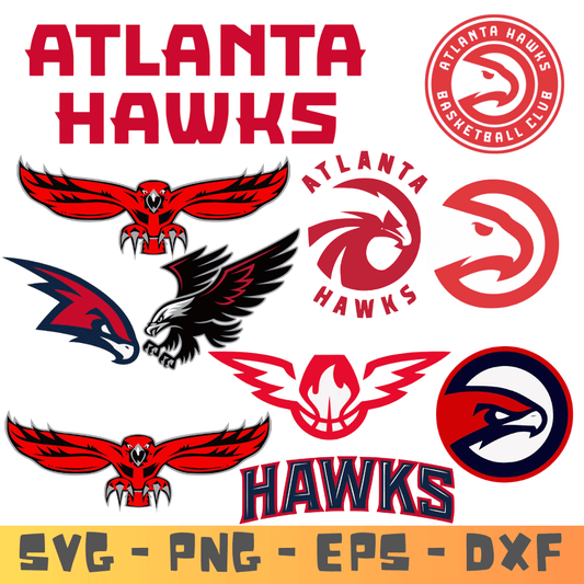 Atlanta Hawks NBA Team SVG Bundle | Basketball SVG NBA Clipart