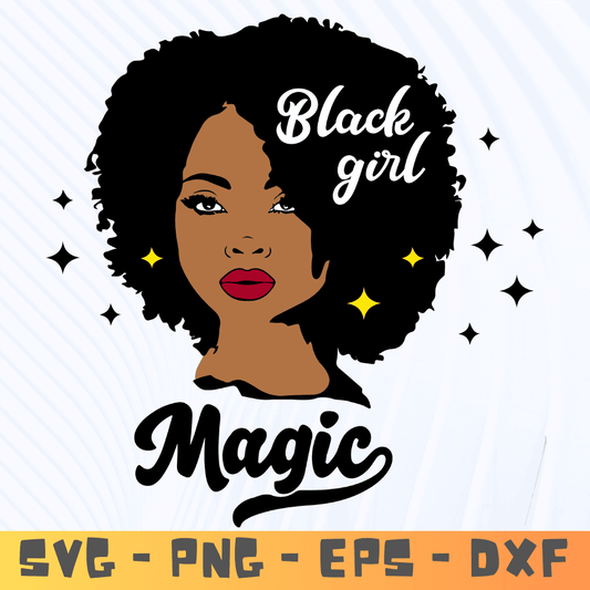 Afro Queen SVG Logo | Melanin Poppin Black Woman SVG | Cricut Silhouette Design