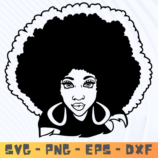 Afro Melanin Queen SVG | Black Woman Logo SVG | Afro Hair Cut File for Cricut