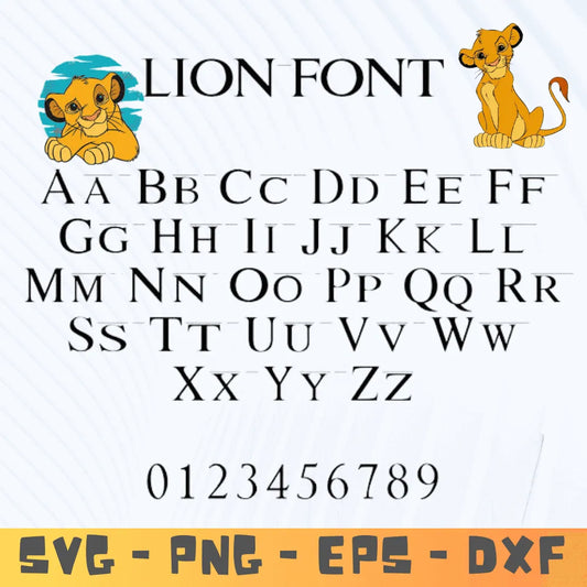 Lion King Alphabet SVG, Mouse Font SVG, Letters SVG, Customizable Gift Svg