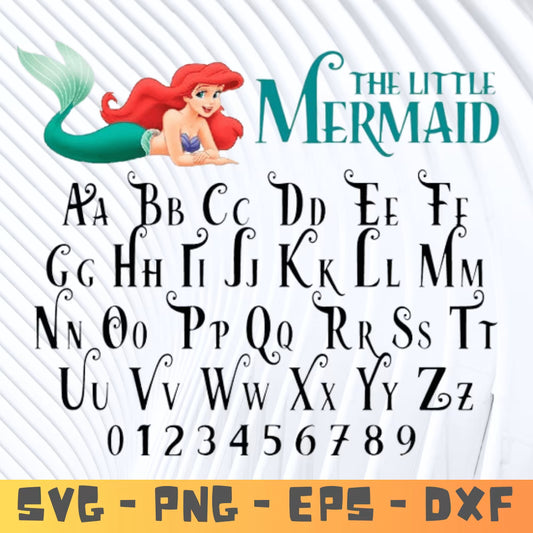 The Little Mermaid Font SVG, PNG, DXF. Instant download files for Cricut Design Space