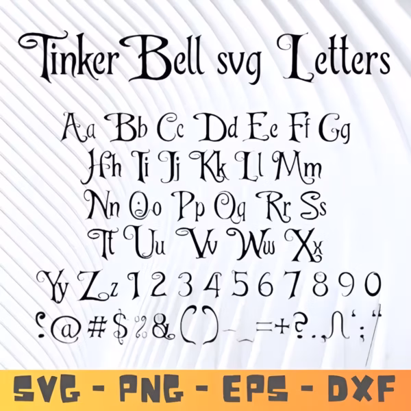 Tinkerbell Font SVG | Fairy Alphabet Cricut File | Disney Fairy Tale Font for Crafts