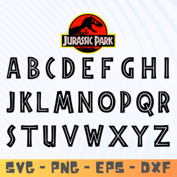 Jurassic Park Font SVG File, Jurassic World Park, Jurassic Park Cut File