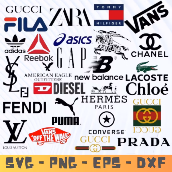 Designer Logos SVG | High-End Fashion Logo Cut Files for Crafting