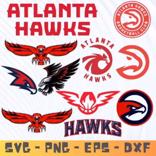 Atlanta Hawks SVG Bundle | NBA Basketball Team Cut Files Cricut Silhouette