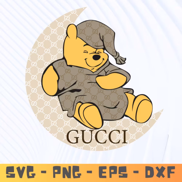 Pooh Bear Gucci SVG | Cute Fashion-Inspired Bear Cricut File