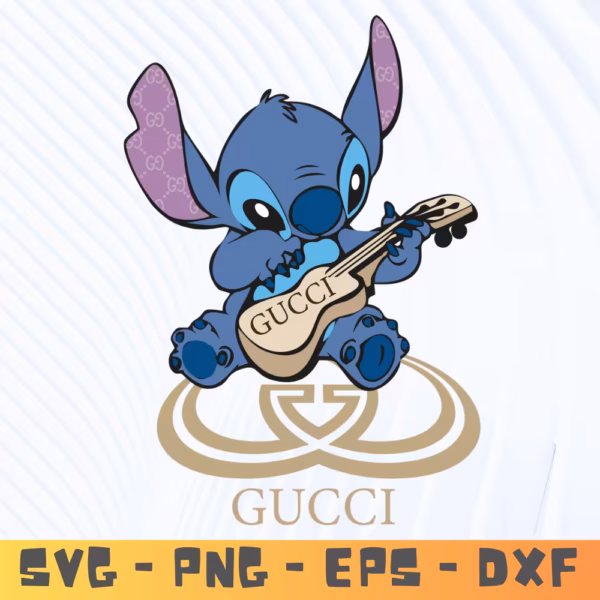 Gucci x Stitch SVG | Trendy Disney SVG | Luxury Brand Cut File