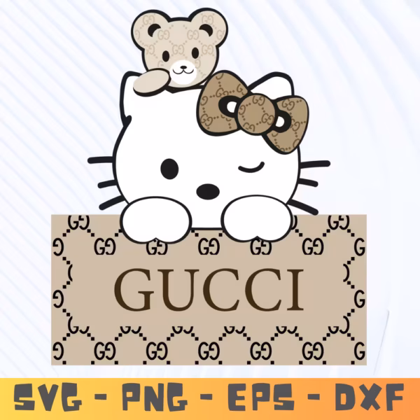 Gucci Hello Kitty SVG | Cute Fashion Logo SVG for Cricut & Silhouette