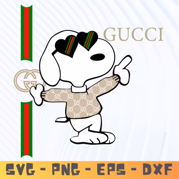 Gucci Snoopy SVG - Trendy Peanuts & Luxury Design for Cricut & Silhouette