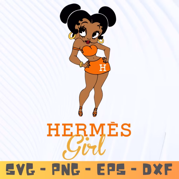 Afro Girl SVG Hermès Fashion | Melanin Queen Cut File for Cricut