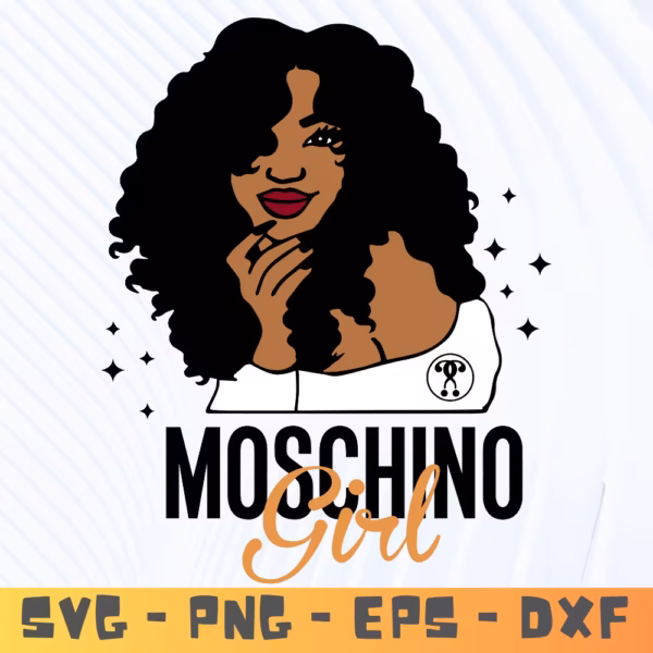 Afro Girl Moschino-Inspired SVG | Black Girl Fashion Clipart | Cricut Silhouette Design