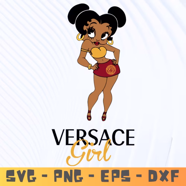 Luxury Afro Girl SVG | Versace Inspired Digital Download | Melanin Queen SVG