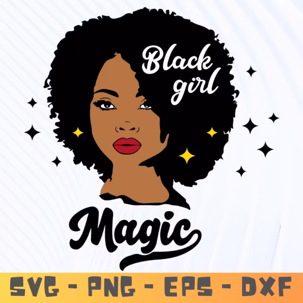Afro Queen SVG Logo | Melanin Poppin Black Woman SVG | Cricut Silhouette Design