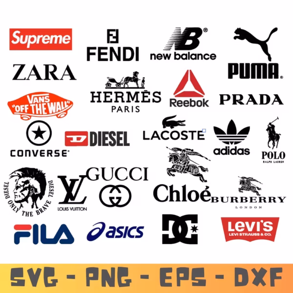 Luxury Brand Logo SVG Bundle | Designer Logos for Shirts, Mugs, & More