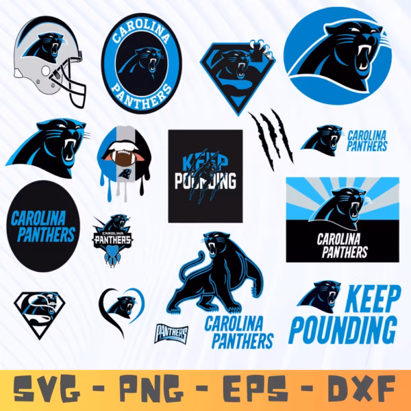 Carolina Panthers SVG Bundle | NFL Football Team Cut Files for Cricut & Silhouette