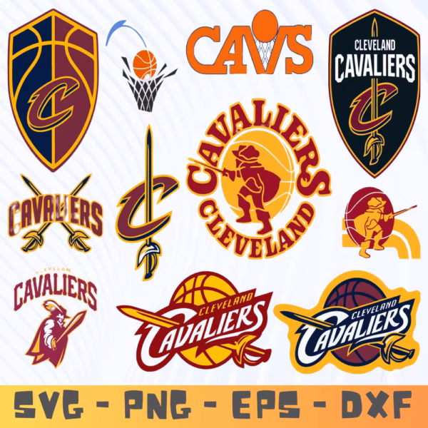 Cleveland Cavaliers SVG Bundle | NBA Basketball Cricut Cut Files