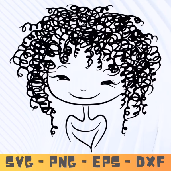 Curly Afro SVG Logo | Strong Black Woman Clipart for Cricut