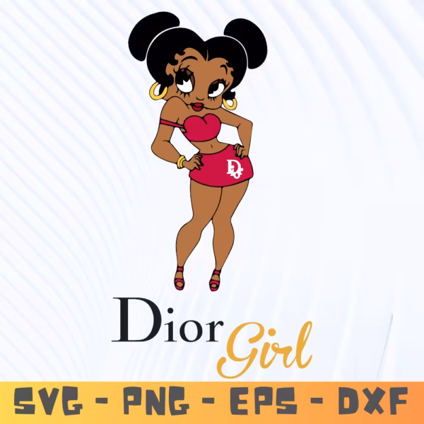 Dior Afro Girl SVG | Elegant Fashion SVG for Cricut Projects