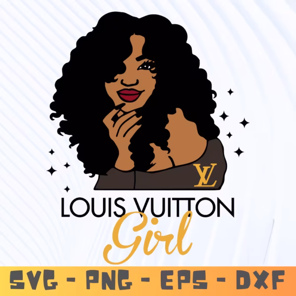 Louis Vuitton Inspired Afro Girl SVG | Black Girl Cricut Design