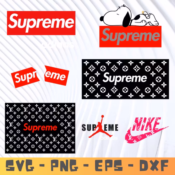 Supreme SVG Bundle | Streetwear Logo Cut Files for Cricut & Silhouette