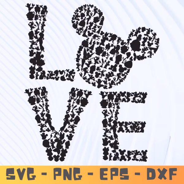 LOVE Mickey Mouse SVG | Valentine’s Day Disney Cut File for Cricut & Silhouette