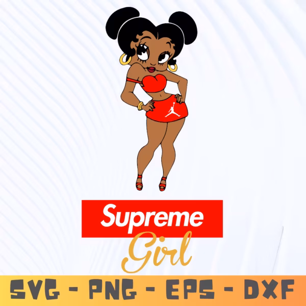 Supreme Fashion Black Woman SVG | Afrocentric Cricut Design