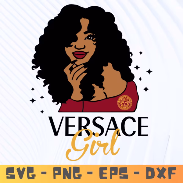 Versace Afro Girl SVG | Black Girl Magic Fashion Design for Cricut & Silhouette